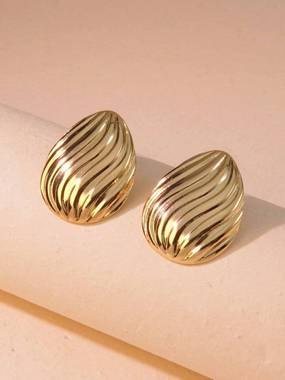 Stainless steel droplet and round design Ear studs