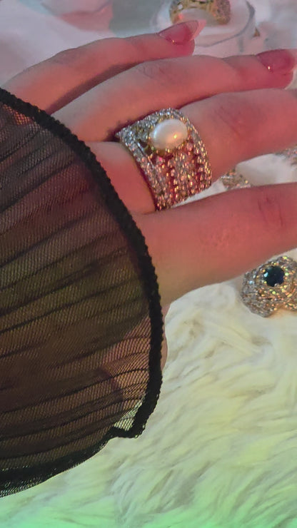 Zircon Judao Pearl Statement Ring