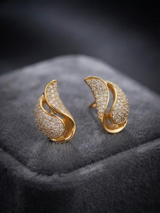 Leaf curvy earings