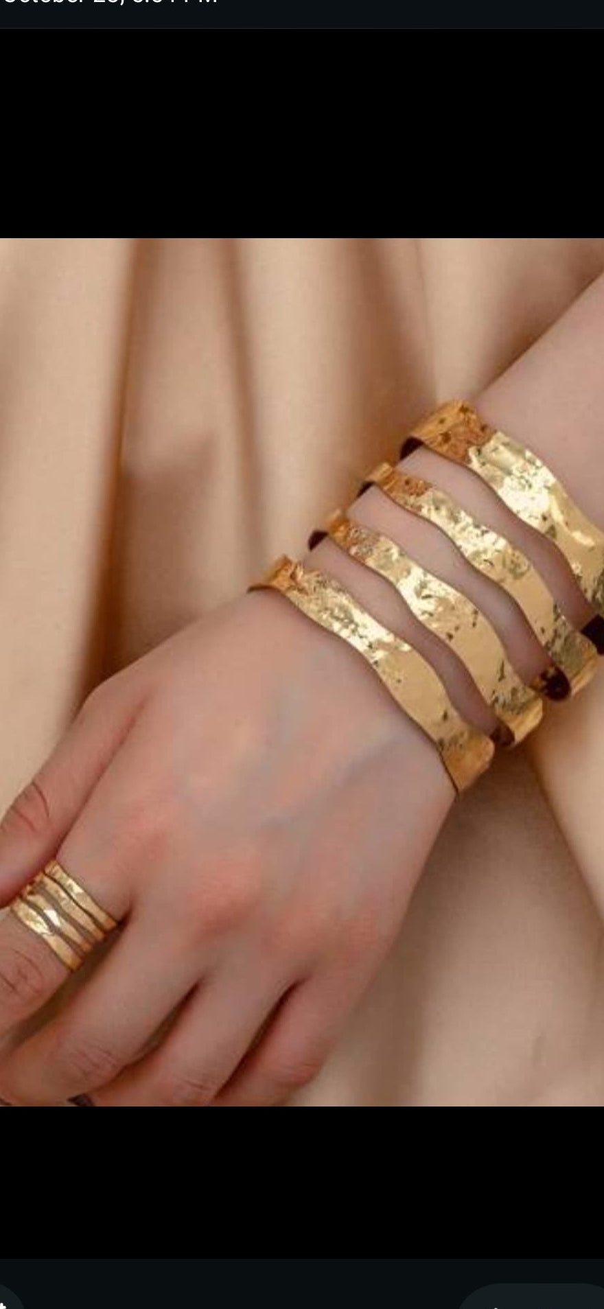 Gold toned stainless steel  handcuff