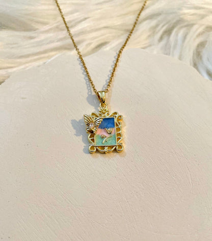 Flutter frame pendant and ring