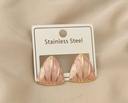 Enamel triangle Pinterest inspired studs