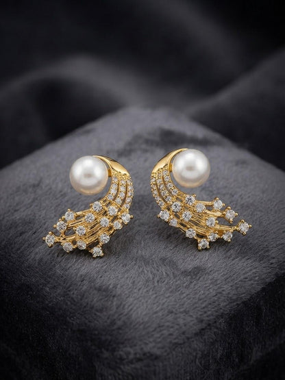 Peacock pearl earings