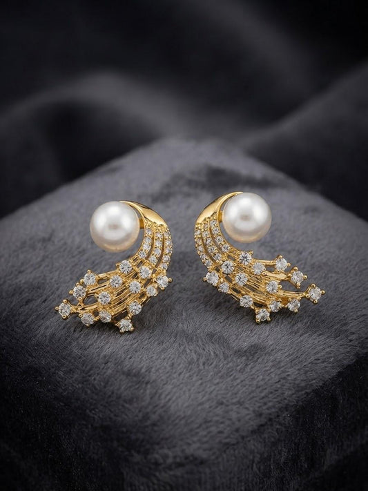 Peacock pearl earings