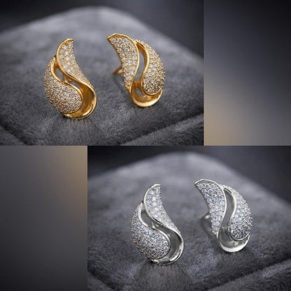 Leaf curvy earings