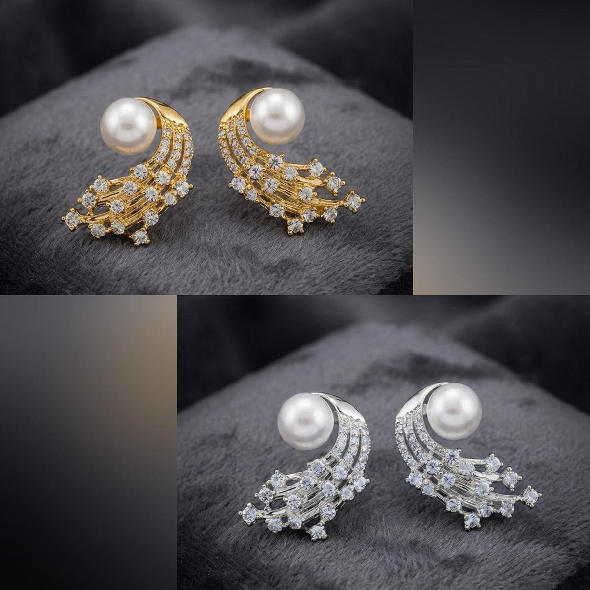 Peacock pearl earings